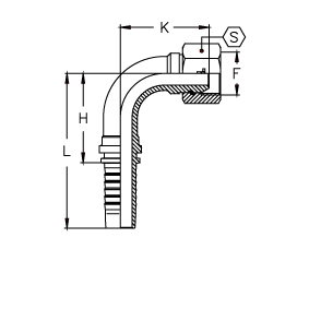 Фитинги BSP, внутренняя резьба, конус 60°, угол 90°, O-RING, шестигранная гайка, BS 5200, ISO 12151-6 CX0404FGOL90 DN=6,3 - фото 125348