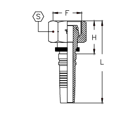 Фитинги DKO-S Interlock внутренняя резьба, конус 24°, O'RING, накидная гайка CH20FOS30S DN=31,5 - фото 125534