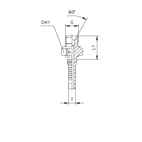 Фитинги для РВД BSP Interlock наружная резьба, конус 60°, ISO 8434-6 (BS 5200) 807001 DN=19 - фото 125723