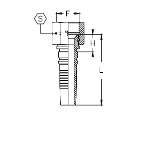 Фитинги РВД JIC Interlock, внутренняя резьба, конус 37°, SAE J516, ISO 12151-5 CH1212FIS DN=19 - фото 126495