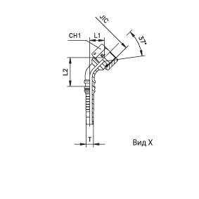 Фитинги РВД JIC Interlock, внутренняя резьба, фиксированная накидная гайка, угол 90°, конус 74°, ISO 8434-2 (SAE J514) 806701 DN=19 - фото 126540