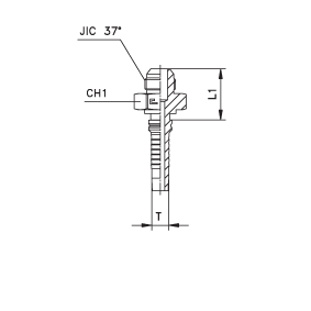 Фитинги РВД JIC Interlock, наружная резьба, конус 74°, ISO 8434-2 (SAE J514) 806404 DN=25 - фото 126561