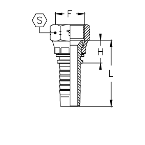 Фитинги РВД JIC, внутренняя резьба, конус 37°, обжатая гайка CX0404FIP DN=6,3 - фото 126628