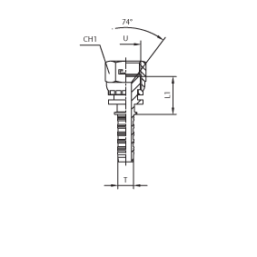 Фитинги РВД JIC, внутренняя резьба, обжатая гайка, конус 74°, ISO 8434-2 (SAE J514) 801701 DN=5 - фото 126799