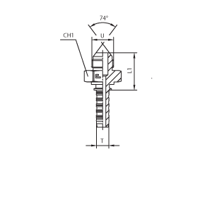 Фитинги РВД JIC, наружная резьба, конус 74°, ISO 8434-2 (SAE J514) 801601 DN=5 - фото 127027