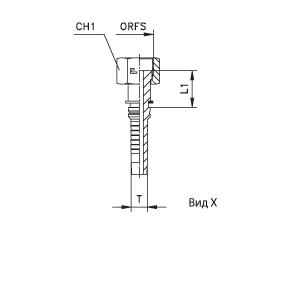 Фитинги РВД ORFS Interlock, внутренняя резьба, обжатая/накидная гайка, ISO 8434-3 (SAE J1453) 807501 DN=19 - фото 127110