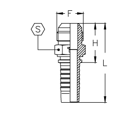 Фитинги РВД SAE, наружная резьба, конус 45°, SAE J513 CX0507MJ DN=8 - фото 127448