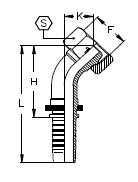 Фитинги, метрическая внутренняя резьба MULTISEAL, угол 45°, накидная гайка, DIN 3868/20078 CX04FM8L45 DN=6,3 - фото 127532