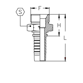 Фитинги, метрическая наружная резьба, конус 60°, DIN 3863 CX03MW10C DN=5 - фото 127746