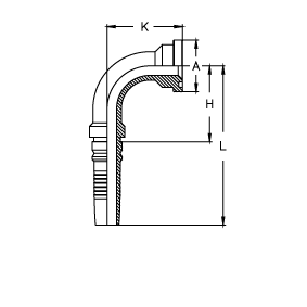 Фланец Interlock SAE, код 61, угол 90° CH1212FL90B DN=19 - фото 127818