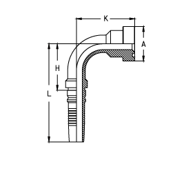 Фланец Interlock SUPERCAT, угол 90° CH1212YP90B DN=19 - фото 127893