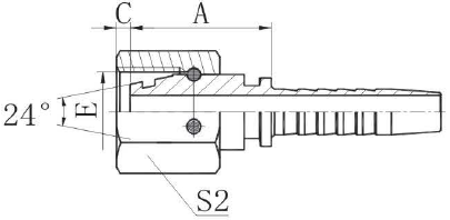 Фитинг DN 06 DKO-L (Г) 14x1.5 8 накидная гайка, CH17 - фото 136802