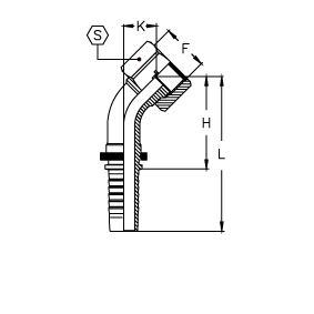 Фитинг DN 06 ORFS (Г) 9/16 (45) - фото 136835