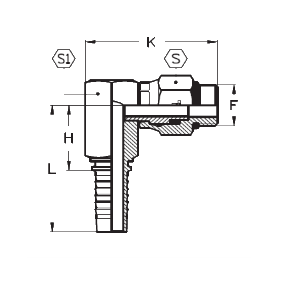 Фитинг DN 12 SAE J516 (Ш) 7/8 (90) поворотный - фото 136974