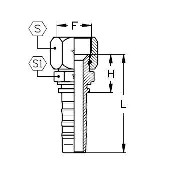 Фитинг DN 20 JIC (Г) 1.5/16 CS - фото 137078
