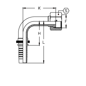 Фитинг DN 20 ORFS (Г) 1 (90) CS - фото 137093