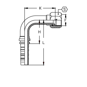 Фитинг DN 25 JIC (Г) 1.5/8 (90) CS удлинен. К=116 - фото 137219
