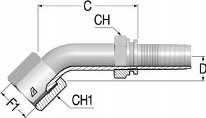 Фитинг DN 10 JIC (Г) 9/16 (45) - фото 138018
