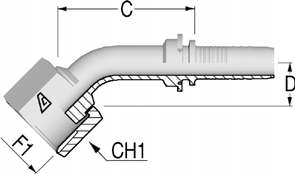 Фитинг DN 10 ORFS (Г) 13/16 (45) - фото 138029