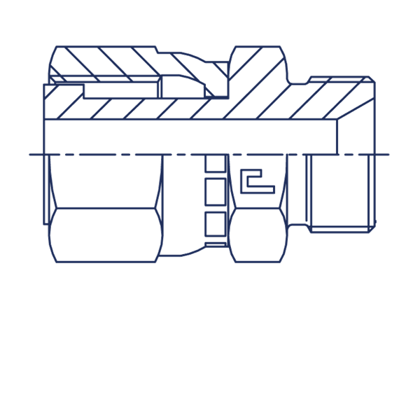 Соединение AS ORFS 1" BSP 1/2" - фото 138612