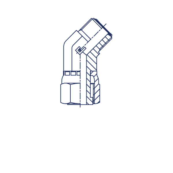 Соединение FN45 ORFS 1.3/16" D18-20 (обжатая гайка) - фото 138630