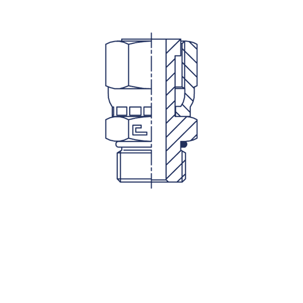 Соединение ORFS 1.3/16" D12 UNF 11/16" (обжатая гайка)  FA - фото 138977