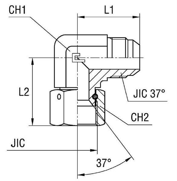 Соединение PN90 JIC 1/2" - фото 139655