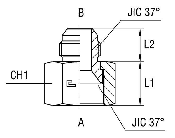 Соединение PS JIC 1.1/16 JIC3/4 - фото 140157