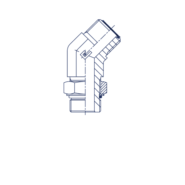 Штуцер FMH45 ORFS 1.3/16'' D18-20 UNF 11/16'' удлиненный - фото 142715