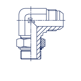 Штуцер FRA90 JIC 3/4" UNF7/8" - фото 143274