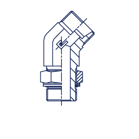 Адаптер угловой 45° под кольцо DL12 M16x1.5 - фото 144756