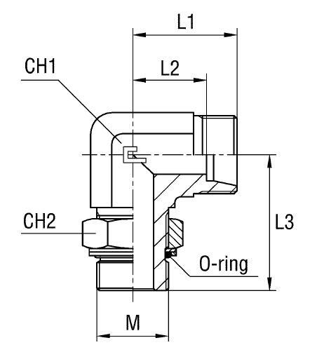 Адаптер угловой 90° под кольцо DL10 M14x1.5 (корпус) - фото 144800