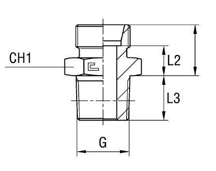 Ввертной штуцер FC DL12 BSPT 1/2" (корпус) - фото 145209