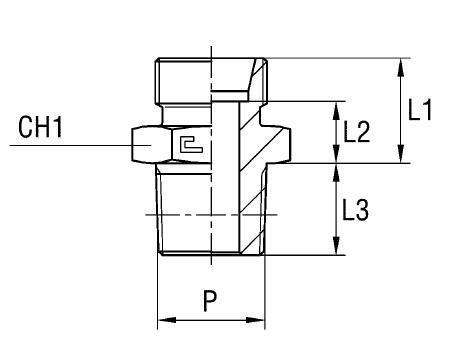Ввертной штуцер FC DS20 NPT 3/4" (корпус) - фото 145271