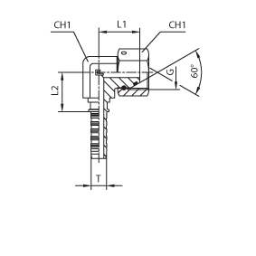 Компактный фитинг BSP 90° DN20 3/4" (Г) с o-ring - фото 145508