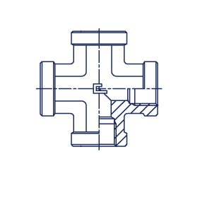 Крестовина гидравлическая NPT 1/4" (Ш-Ш-Ш-Г) - фото 145559