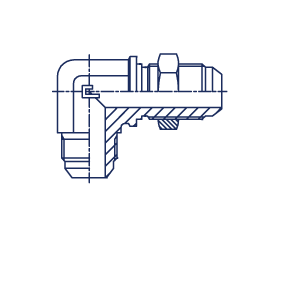 Переборочный угловой адаптер 90° JIC 1-1/16" - фото 145837