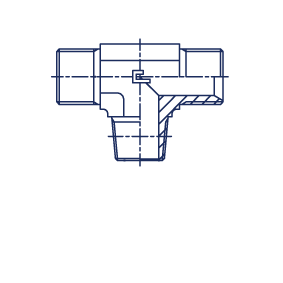 Тройник-переходник BSP 5/8"(Г) - NPT 1/2"(Ш) - фото 147244