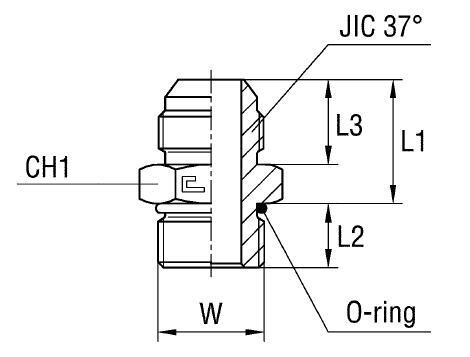 Тройник-переходник JIC 1-5/16"(Г)-UNF 1-5/16"(Г) - фото 147301