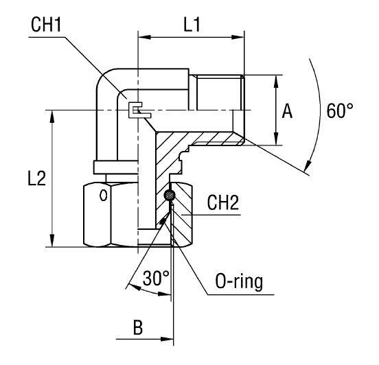 Угловая муфта 90° M14x1.5(Г) - M14x1.5(Г) - фото 147528
