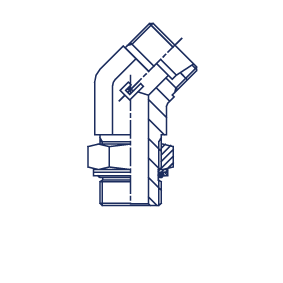 Угловой адаптер 45° под кольцо DL08 UNF 7/16" - фото 147574