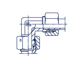 Угловой адаптер 90° под кольцо DS10 M18x1.5 B4 в сборе - фото 147682