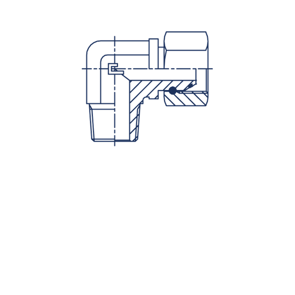 Угловой переходник 90° BSP 5/8"(Г) - NPT 1/2"(Г) - фото 147811