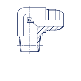 Угловой переходник 90° JIC 1-5/8"(Г)-BSPT 1-1/4"(Ш) - фото 147846