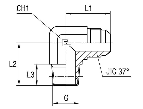 Угловой переходник 90° JIC 7/16"(Г)-BSPT 1/4"(Ш), артикул 201010.3 - фото 147881