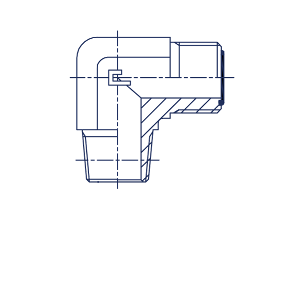 Угловой переходник 90° ORFS 11/16" - 9/16" - фото 147930