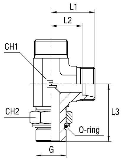Угловой тройник под кольцо DS25 BSP 1" - фото 148059