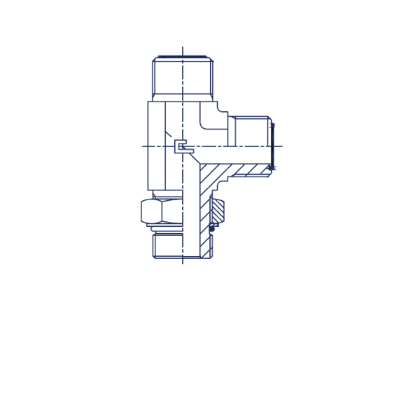 Удлиненный тройник-переходник ORFS 1-3/16"(Г)-UNF 11/16"(Г) - фото 148121