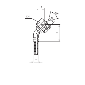 Фитинг BSP угловой 45° DN32 1-1/2" штифтованный - фото 148405