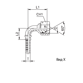 Фитинг BSP угловой 90° DN10 3/8" штифтованный - фото 148429